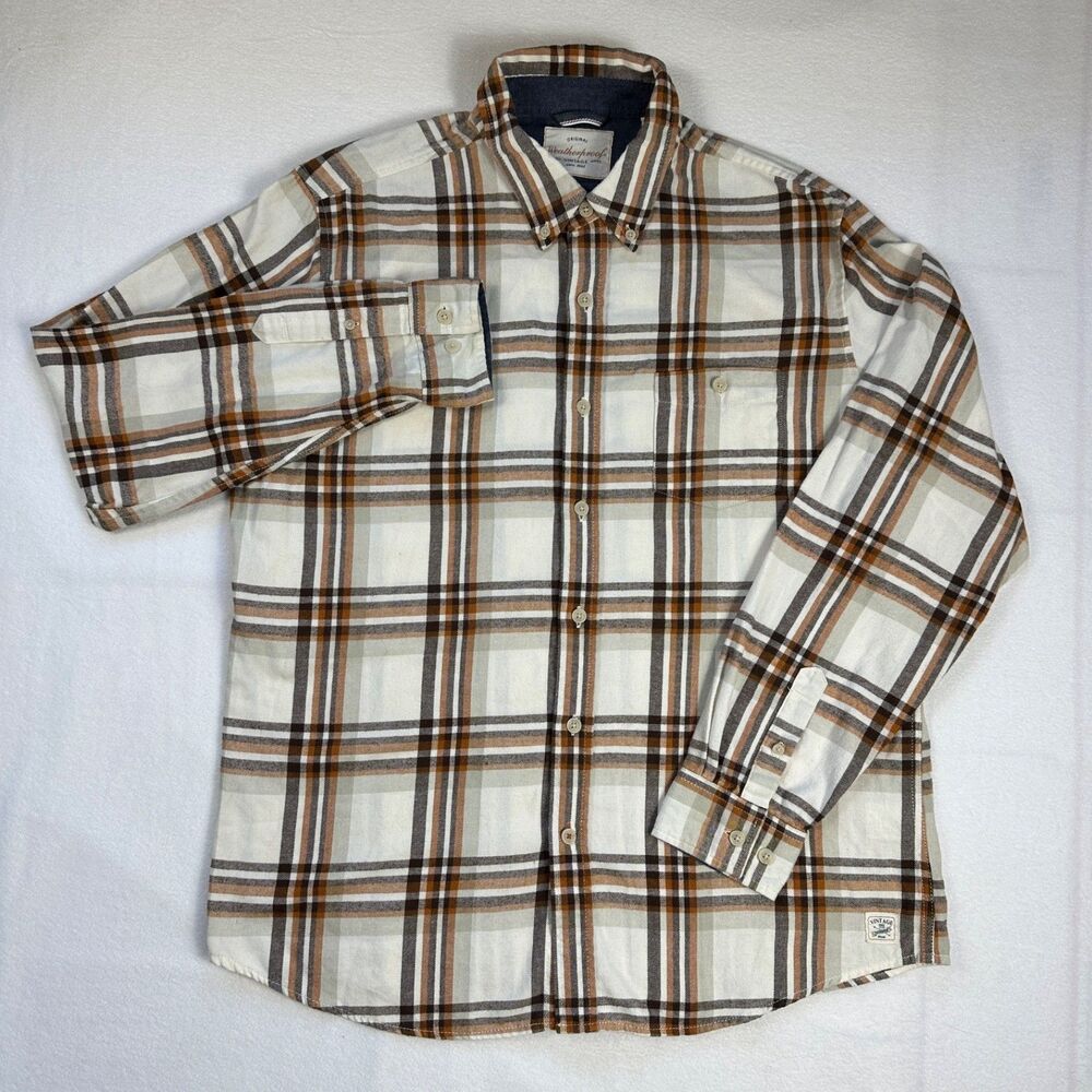 Original Weatherproof Vintage Mens XL Plaid Long Sleeve Button Down Shirt